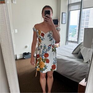 Reformation Gavina Linen Floral Mini Dress size 4